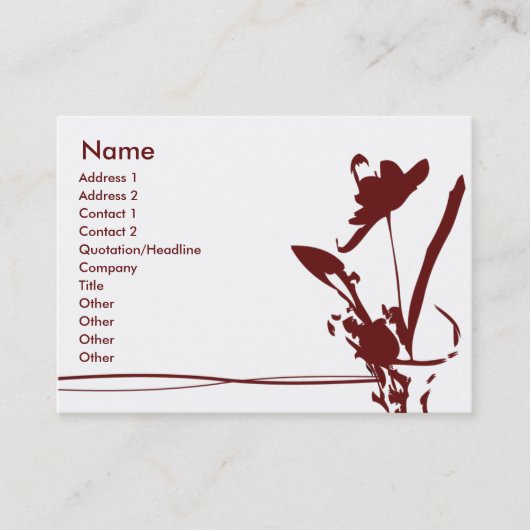 Rote Blume - Chubby Visitenkarte (Vorderseite)