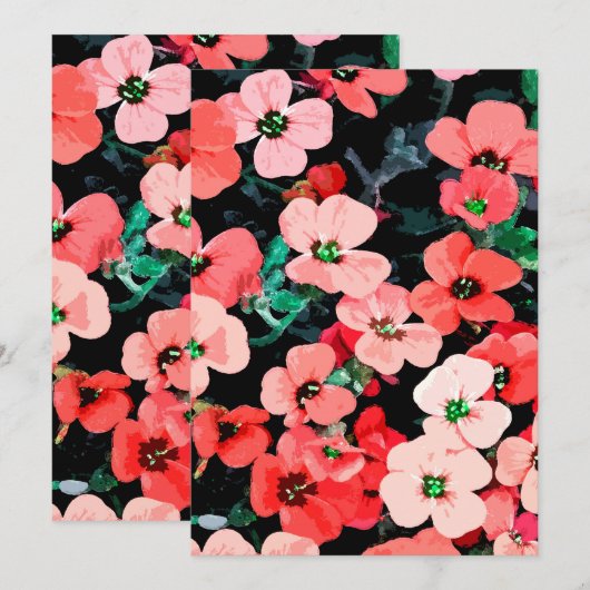 Rote Blume Dankeskarte (Vorne/Hinten)