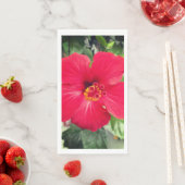 Rote Blume des Hibiskus Rosa-sinensis Serviette (Beispiel)