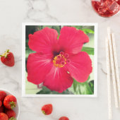 Rote Blume des Hibiskus Rosa-sinensis Serviette (Beispiel)