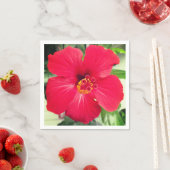 Rote Blume des Hibiskus Rosa-sinensis Serviette (Beispiel)