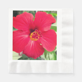 Rote Blume des Hibiskus Rosa-sinensis Serviette