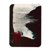 Rote Blume des Weißen Horns Magnet (Vertikal)