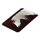 Rote Blume des Weißen Horns Magnet (Linke Seite)