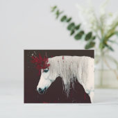 Rote Blume des Weißen Horns Postkarte (Stehend Vorderseite)