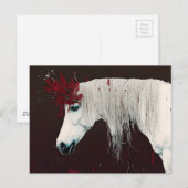 Rote Blume des Weißen Horns Postkarte (Vorne/Hinten)