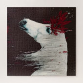 Rote Blume des Weißen Horns Puzzle (Horizontal)