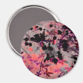 Rote Blume Design Grafikart Magnet (Vorderseite/Rückseite)