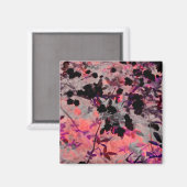 Rote Blume Design Grafikart Magnet (Vorderseite/Rückseite)
