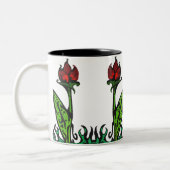 Rote Blume, die Tasse wiederholt (Links)