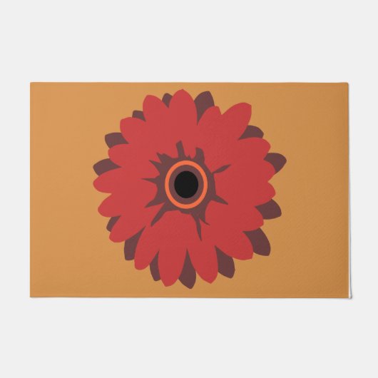 Rote Blume Doormat, Hausmeistergeschenk, Blumenkoh Fußmatte (Vorderseite)