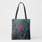 Rote Blume Dunkle Nacht Einsamkeit Kunst Tasche (Vorderseite)