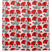 Rote Blume Duschvorhang (Vorderseite)