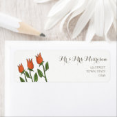 Rote Blume Einfache Rücksendeadresse (Insitu)