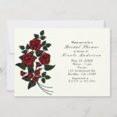 Rote Blume Elegant Bridal Dusche Einladungen (Vorderseite)