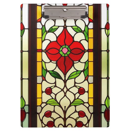 Rote Blume Elegante Kunst, Dichtung und Musik Klemmbrett (Vorderseite)