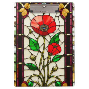Rote Blume Elegante Kunst, Dichtung und Musik Klemmbrett