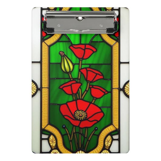 Rote Blume Elegante Kunst, Dichtung und Musik Mini Klemmbrett (Vorderseite)