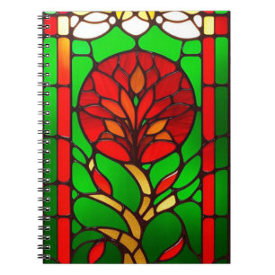 Rote Blume Elegante Kunst, Dichtung und Musik Notizblock