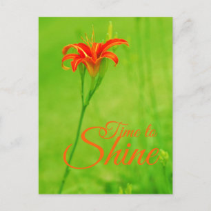 Rote Blume "Es ist Zeit zu leuchten" Postkarte
