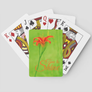 Rote Blume "Es ist Zeit zu leuchten" Spielkarten