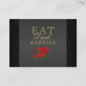 Rote Blume essen, trinken & Verheiratet sein - Emp Begleitkarte (Vorderseite)