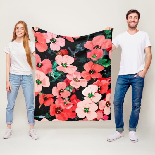 Rote Blume Fleecedecke (Beispiel)