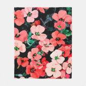 Rote Blume Fleecedecke (Vorderseite)