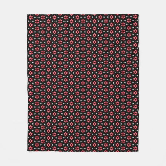 Rote Blume Fleecedecke (Vorderseite)