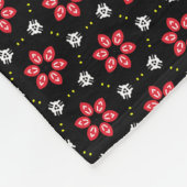Rote Blume Fleecedecke (Ecke)