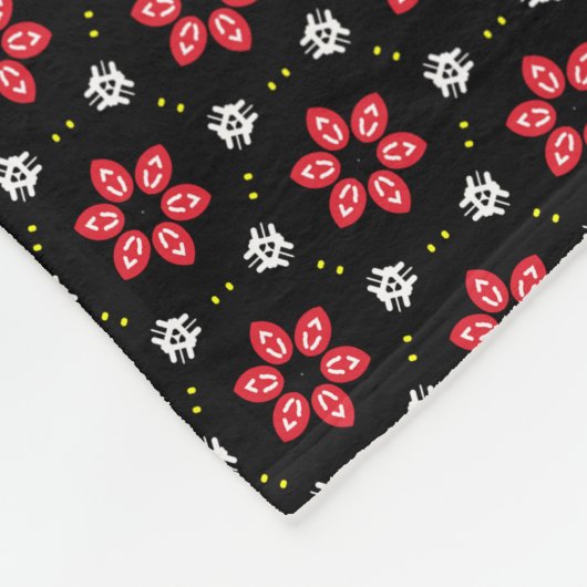 Rote Blume Fleecedecke (Ecke)