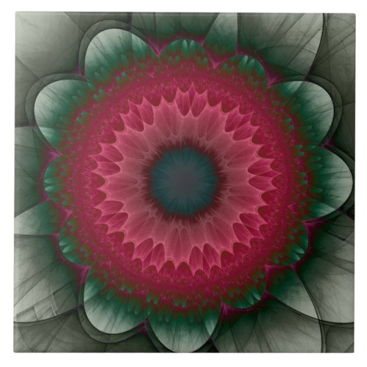 Rote Blume Fliese (Vorderseite)