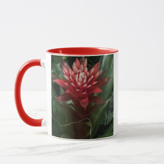 Rote Blume Foto Tasse (Links)
