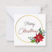 Rote Blume frohe Luxus Weihnachtskarte Mitteilungskarte (Vorderseite)