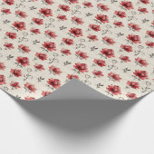 Rote Blume für handgeschriebenes Papier Geschenkpapier (Ecke)