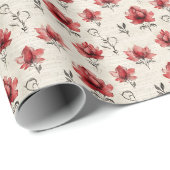 Rote Blume für handgeschriebenes Papier Geschenkpapier (Rolleneckpunkt)