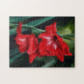 Rote Blume Garden Art Blumenpuzzle Puzzle (Horizontal)