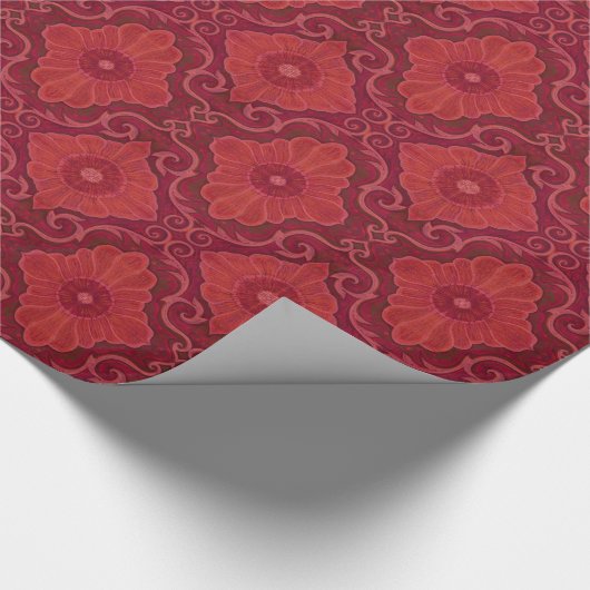 Rote Blume Geschenkpapier (Ecke)