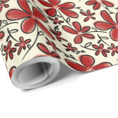 Rote Blume Geschenkpapier (Rolleneckpunkt)
