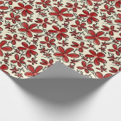 Rote Blume Geschenkpapier (Ecke)