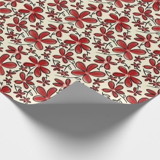 Rote Blume Geschenkpapier (Ecke)