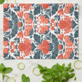 Rote Blume Geschirrtuch (Gefaltet)