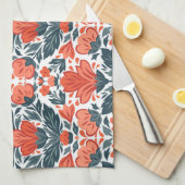 Rote Blume Geschirrtuch (Viertel Falte)