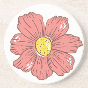 Rote Blume Getränkeuntersetzer