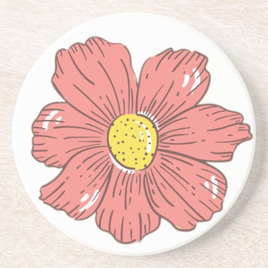 Rote Blume Getränkeuntersetzer (Vorne)