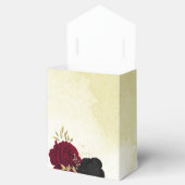 Rote Blume Gold Blätter Hochzeit Geschenkschachtel (Geöffnet)