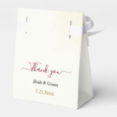 Rote Blume Gold Blätter Hochzeit Geschenkschachtel (Rückseite)