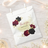 Rote Blume Gold Blätter Hochzeit Geschenktütchen (Ausgeschnitten)