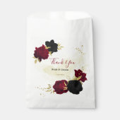 Rote Blume Gold Blätter Hochzeit Geschenktütchen (Vorderseite)