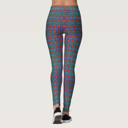 Rote Blume got die Blues Leggings (Rückseite)